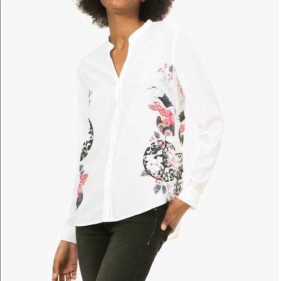 Desigual Cam Eva button up blouse top S - Picture 7 of 8